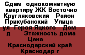 Сдам  однокомнатную  квартиру ЖК Восточно-Кругляковский › Район ­ Прикубанский › Улица ­ ул. Героя Яцкого › Дом ­ д.16 › Этажность дома ­ 16 › Цена ­ 12 000 - Краснодарский край, Краснодар г. Недвижимость » Квартиры аренда   